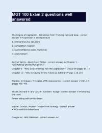 MGT 100 Exam 2: Questions and Answers
