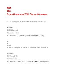 Sailing Exam Questions with Correct Answers