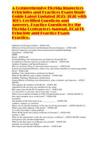 Florida Inspectors Principles and Practices Exam Study Guide 2025/2026