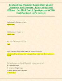 Pool and Spa Operator Exam Study Guide: Q&A for CPO Certification