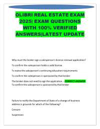 Real Estate Exam Questions and Answers 2025