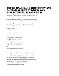 DAT 101 Final Exam Questions and Answers: Guaranteed Success