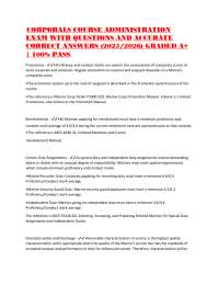 Corporals Course Administration Exam: Questions and Answers (2025/2026)