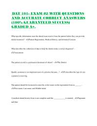 DAT 101 Exam 2: Comprehensive Q&A for Dental Assisting