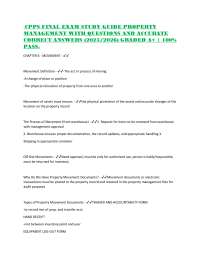 Property Management Final Exam Study Guide with Questions and Answers