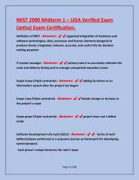 MIST 2090 Midterm 1 - UGA Verified Exam: Key Concepts and Definitions