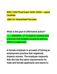 The WGU C202 Final – Latest Updated Exam 2025 is a fully enhanced and student-focused reso