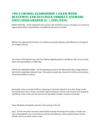 Leadership 1 Exam: Marine Corps Rank Structure and History