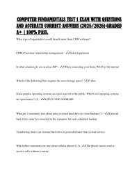 Computer Fundamentals Exam Questions and Answers (2025/2026)