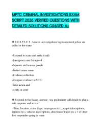 MPTC CRIMINAL INVESTIGATIONS EXAM SCRIPT 2026 VERIFIED QUESTIONS WITH DETAILED SOLUTIONS G