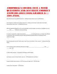 Corporal's Course Test 1: Questions and Answers (2025/2026)