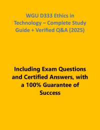 Technology Ethics Study Guide with Verified Q&A
