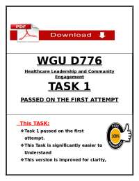 WGU D776 Healthcare Leadership & Community Engagement Task 1 Study Guide 2026