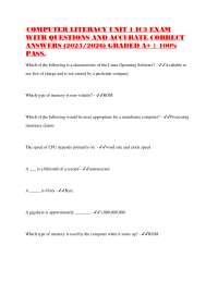 IC3 Computer Literacy Exam: Questions and Answers