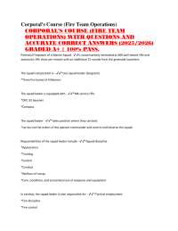 Fire Team Operations: Marine Corporal's Course Q&A
