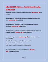 MIST 2090 Midterm 1 Comprehensive UGA Assessment: Key Concepts and Answers