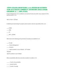 CPPS Exam Questions and Answers: Property Management (Chapters 1-11)