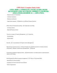 CPPS Mod 1 Complete Study Guide: Property Management Questions and Answers