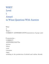 WSET Level 1 Wine Exam Questions and Answers