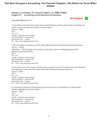 Test Bank: Horngren’s Accounting, 14th Edition – Financial Accounting Chapters Complete Qu