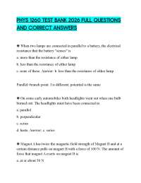 PHYS 1260 TEST BANK 2026 FULL QUESTIONS AND CORRECT ANSWERS