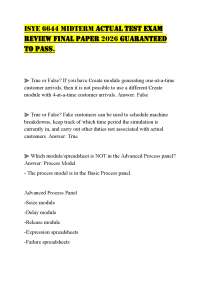 ISYE 6644 MIDTERM ACTUAL TEST EXAM REVIEW FINAL PAPER 2026 GUARANTEED TO PASS.