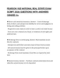 PEARSON VUE NATIONAL REAL ESTATE FINAL PAPER EXAM 2026 QUESTIONS WITH ANSWERS GRADED A+