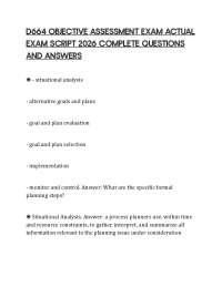 D664 OBJECTIVE ASSESSMENT EXAM ACTUAL EXAM SCRIPT 2026 COMPLETE QUESTIONS AND ANSWERS