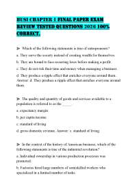BUSI CHAPTER 1 FINAL PAPER EXAM REVIEW TESTED QUESTIONS 2026 100% CORRECT.