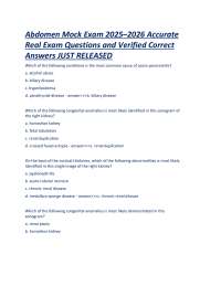 Abdomen Mock Exam: Ultrasound Questions and Answers