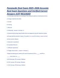 Paramedic Exam Questions and Answers 2025-2026
