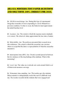 ABA 624 MIDTERM TEST PAPER QUESTIONS AND SOLUTIONS 100% CORRECT FOR 2026.
