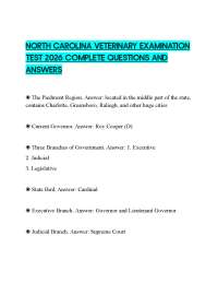 NORTH CAROLINA VETERINARY EXAMINATION TEST 2026 COMPLETE QUESTIONS AND ANSWERS
