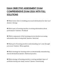 D664 OBJECTIVE ASSESSMENT EXAM COMPREHENSIVE EXAM 2026 WITH FULL SOLUTIONS