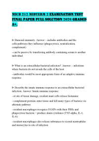 MICB 212 MIDTERM 2 EXAMINATION TEST FINAL PAPER FULL SOLUTION 2026 GRADED A+.