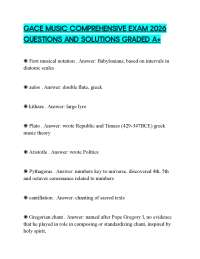 GACE MUSIC COMPREHENSIVE EXAM 2026 QUESTIONS AND SOLUTIONS GRADED A+