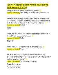 Weather Exam Questions and Answers: IERW 2026
