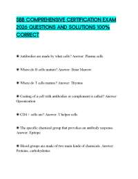 SBB COMPREHENSIVE CERTIFICATION EXAM 2026 QUESTIONS AND SOLUTIONS 100% CORRECT