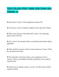TDLR EYELASH STUDY GUIDE 2026 EXAM Q&A GRADED A+