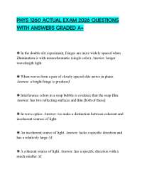 PHYS 1260 ACTUAL EXAM 2026 QUESTIONS WITH ANSWERS GRADED A+
