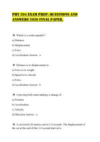 PHY 204 EXAM PREP: QUESTIONS AND ANSWERS 2026 FINAL PAPER.