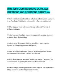 PHYS 1260 COMPREHENSIVE EXAM 2026 QUESTIONS AND SOLUTIONS GRADED A+