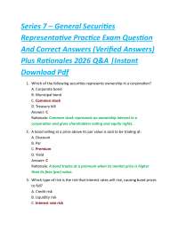 Series 7 Exam Practice Questions with Verified Answers