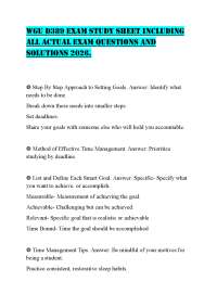 WGU D389 EXAM STUDY SHEET INCLUDING ALL ACTUAL EXAM QUESTIONS AND SOLUTIONS 2026.