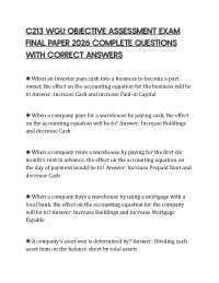 C213 WGU OBJECTIVE ASSESSMENT EXAM FINAL PAPER 2026 COMPLETE QUESTIONS WITH CORRECT ANSWER