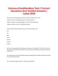 Arizona eFoodHandlers Test: Questions and Verified Answers 2026