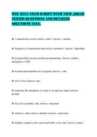 WGU D335 EXAM SCRIPT WITH VIEW AHEAD TESTED QUESTIONS AND DETAILED SOLUTIONS 2026.