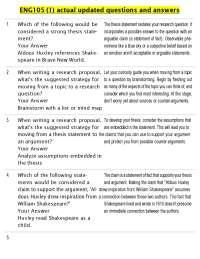 Essay Writing Questions and Answers: ENG105 Study Guide