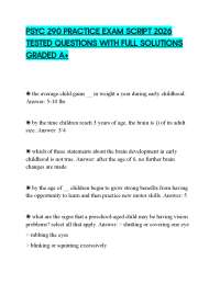 PSYC 290 PRACTICE EXAM SCRIPT 2026 TESTED QUESTIONS WITH FULL SOLUTIONS GRADED A+