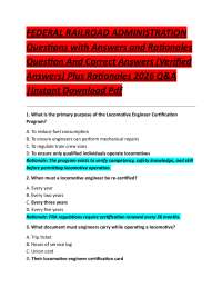 Federal Railroad Administration Exam Questions and Answers